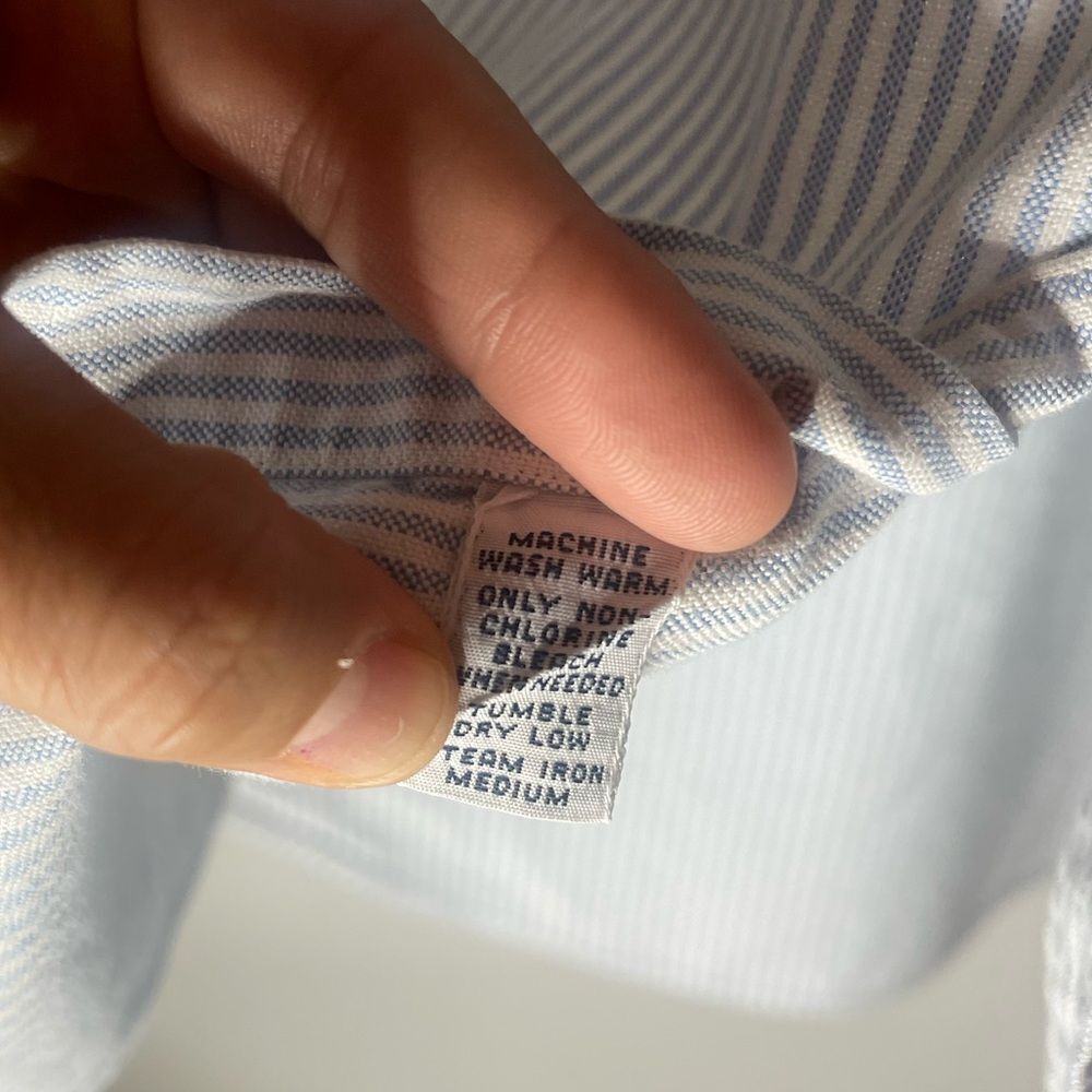 Ralph Lauren Shirt Men's XL Classic Fit White Blue Striped Button Down FleshPony - Picture 6 of 11